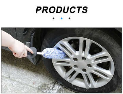 Car Alloy Wheel Cleaning Brush – Soft Microfiber Tire & Rim Cleaning Brush