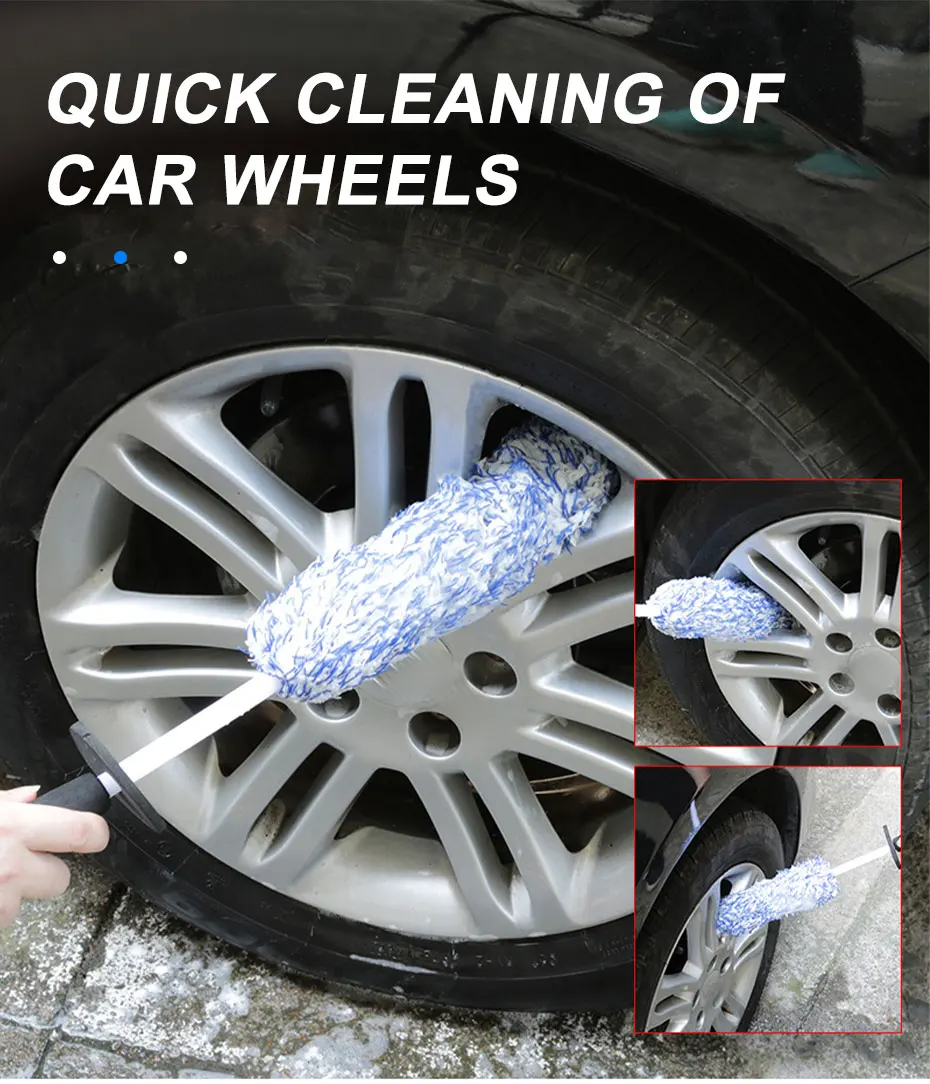 Car Alloy Wheel Cleaning Brush – Soft Microfiber Tire & Rim Cleaning Brush