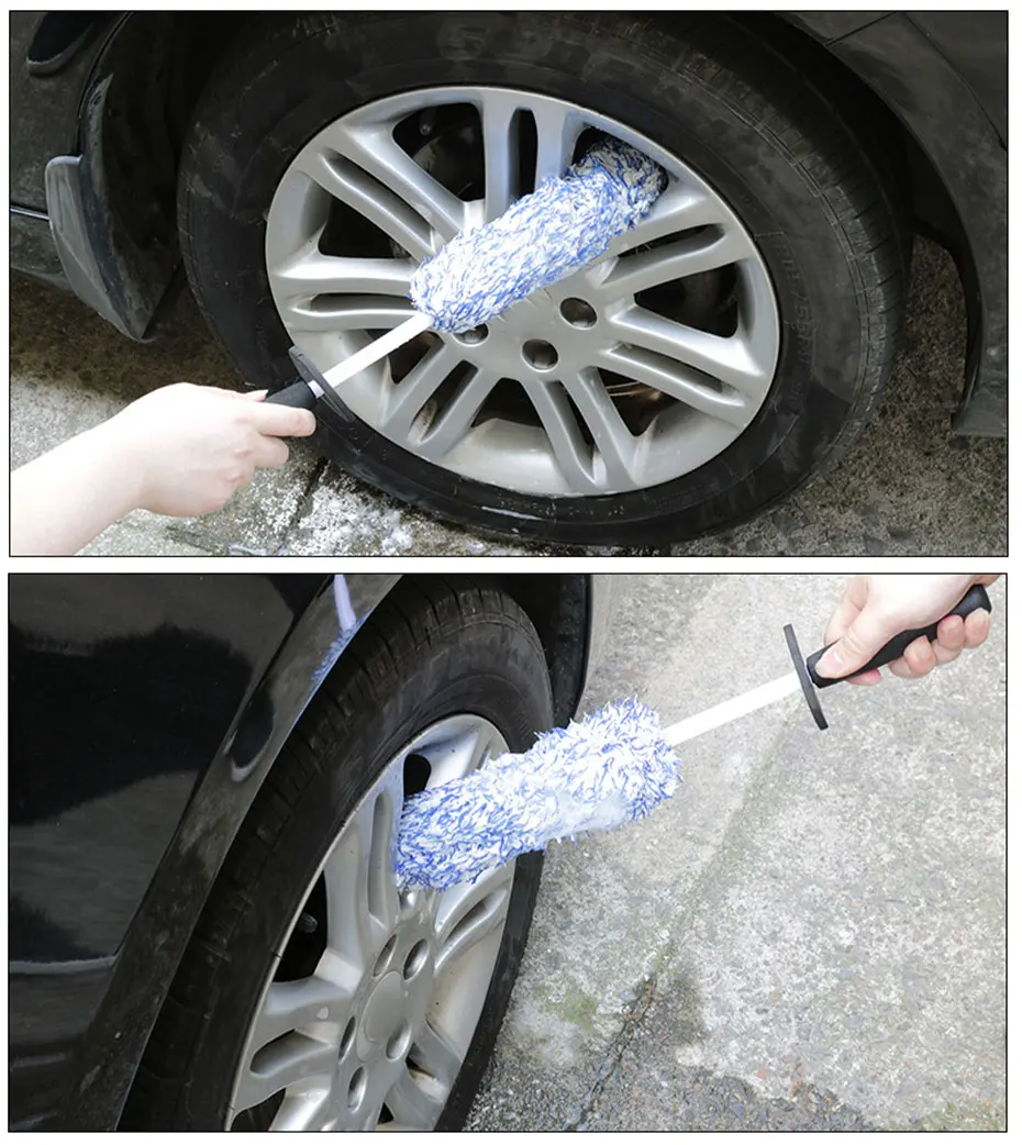 Car Alloy Wheel Cleaning Brush – Soft Microfiber Tire & Rim Cleaning Brush