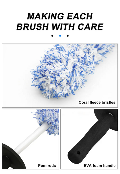 Car Alloy Wheel Cleaning Brush – Soft Microfiber Tire & Rim Cleaning Brush