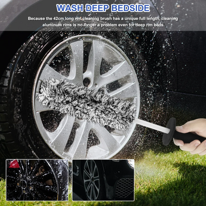 Car Alloy Wheel Cleaning Brush – Soft Microfiber Tire & Rim Cleaning Brush