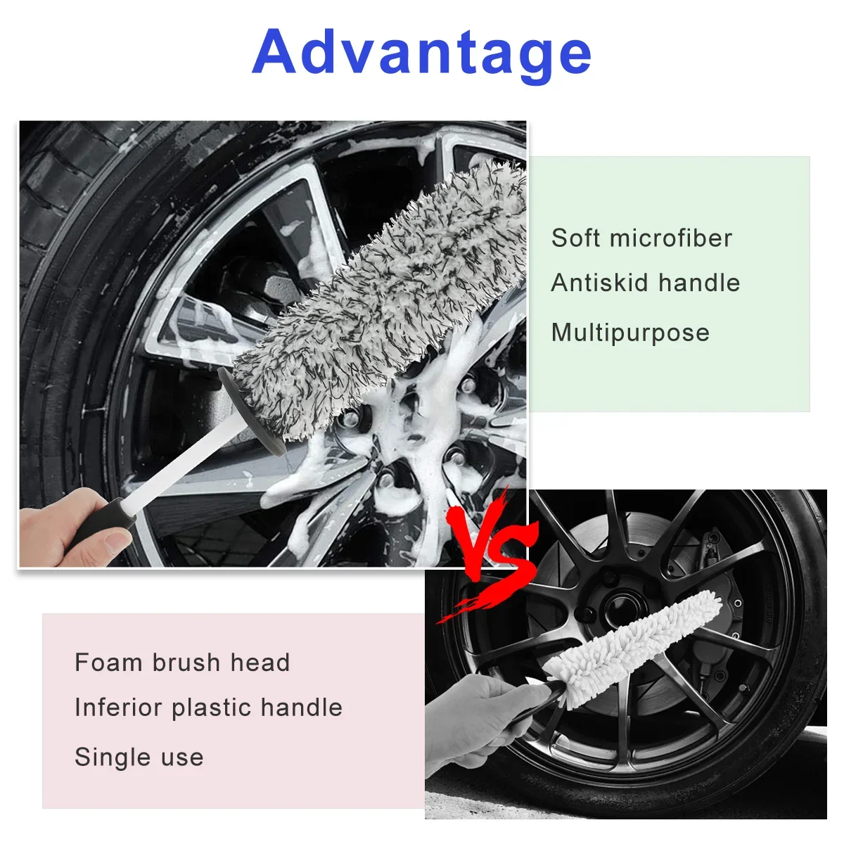 Car Alloy Wheel Cleaning Brush – Soft Microfiber Tire & Rim Cleaning Brush