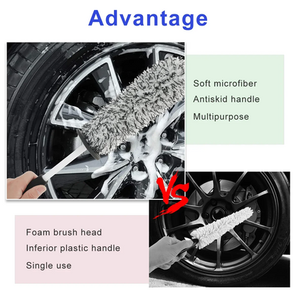 Car Alloy Wheel Cleaning Brush – Soft Microfiber Tire & Rim Cleaning Brush